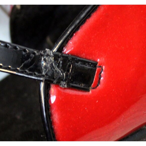 Disney Store Minnie Mouse Red Glitter Shoes Bow  Strap Dress Up Patent Leather - Picture 11 of 13